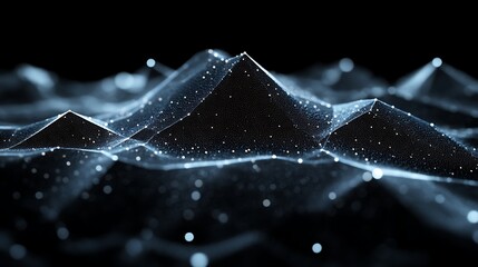 Abstract Digital Landscape Showing Data Points