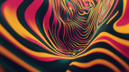 Poster - Vibrant Abstract Waves of Color Flowing in Dynamic Curves Creating a Mesmerizing Visual Experience for Artistic and Creative Projects