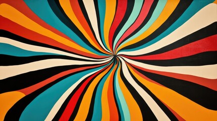 Poster - Vibrant Swirl of Colors in Abstract Art Creating a Dynamic and Engaging Visual Experience with Spiraling Lines and Bold Contrasts