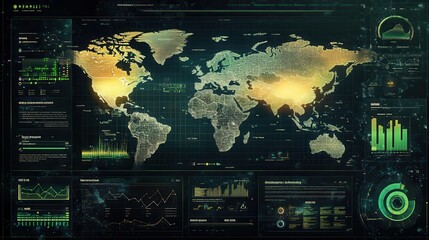 Poster - business infographic dashboard. modern interface, admin platform with graph, statistics chart market