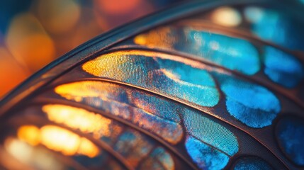 Aufkleber - Colorful iridescent scales reflect vibrant hues showcasing nature's intricate beauty in close-up view