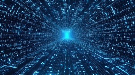 Poster - Big data flow technology and science vector background, tech abstraction with lines electronics and digital style in 3D dimensional perspective, abstract illustration.