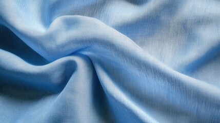 Poster - Light blue cotton fabric background, simple and minimal texture with soft waves
