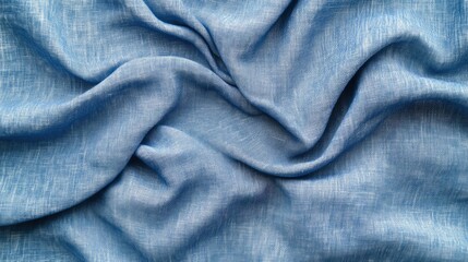Poster - Light blue cotton fabric background, simple and minimal texture with soft waves