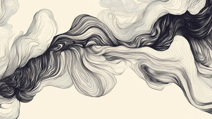 Poster - Line art-inspired abstract design, a mix of rough, soft, and fluid hand-drawn elements