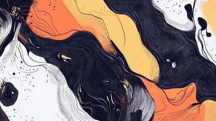 Poster - Line art-inspired abstract design, a mix of rough, soft, and fluid hand-drawn elements