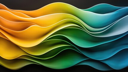 Poster - Dynamic color waves flowing together abstract design digital art vibrant environment close-up view modern aesthetic