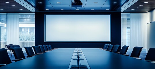 Poster - A corporate presentation with a large screen 