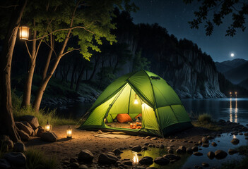 tent at night