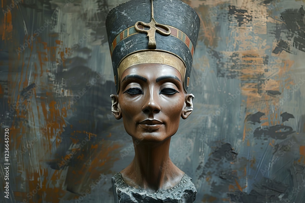 Nefertiti bust representing the great royal wife of akhenaton, an ...