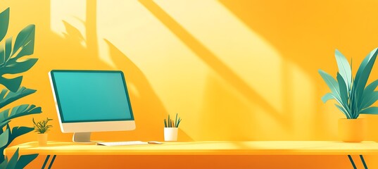 Poster - A creative business environment with a blank section