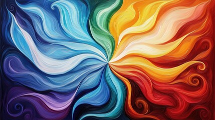 Aufkleber - Vibrant color swirl abstract artwork digital art studio bright environment artistic viewpoint