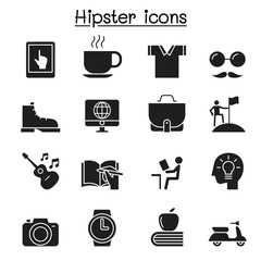 Poster - Hipster icon set in thin line style