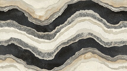 Aufkleber - Abstract wavy beige, grey, and black marble texture.
