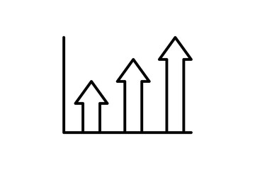 Poster - arrow chart icon vector. Icon related to graph and seo . suitable for web site, app, user interfaces, printable etc. line icon style. simple vector design editable