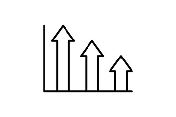Poster - arrow chart icon vector. Icon related to graph and seo . suitable for web site, app, user interfaces, printable etc. line icon style. simple vector design editable