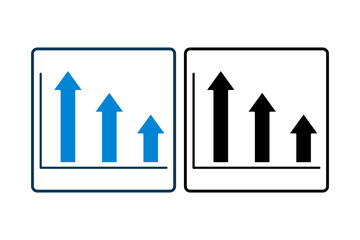 Poster - arrow chart icon vector. Icon related to graph and seo . suitable for web site, app, user interfaces, printable etc. solid icon style. simple vector design editable