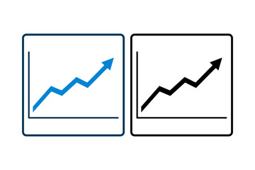 Poster - arrow chart icon vector. Icon related to graph and seo . suitable for web site, app, user interfaces, printable etc. solid icon style. simple vector design editable