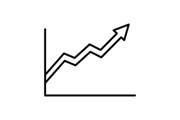 Poster - arrow chart icon vector. Icon related to graph and seo . suitable for web site, app, user interfaces, printable etc. line icon style. simple vector design editable