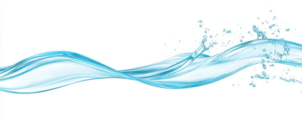 Aufkleber - A flowing wave of blue water with splashes, creating a dynamic and refreshing visual effect.