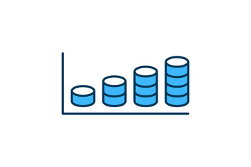 Poster - coin chart up icon. Icon related to graph and seo . suitable for web site, app, user interfaces, printable etc. flat line icon style. simple vector design editable