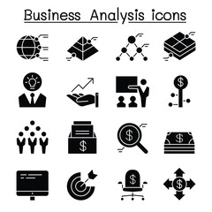 Wall Mural - Business Analysis & Conceptual icon set in thin line style