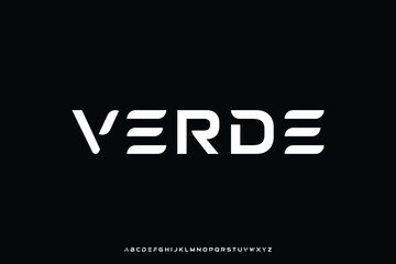 Wall Mural - modern abstract sans serif alphabet display font vector. creative futuristic typeface