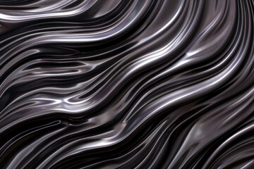 Poster - Flowing black waves abstract background digital art minimalist style close-up texture exploration