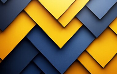 Poster - Abstract geometric pattern with yellow and blue shapes.