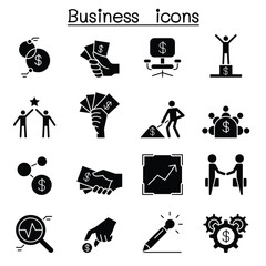 Wall Mural - Business idea icon set in thin line style