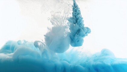 Aufkleber - ethereal blue ink explosion in water forming cloud like texture and organic patterns, perfect for abstract background and creative designs