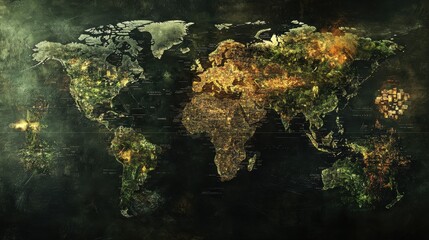 Poster - Business-to-Business Global Connectivity: A Digital World Map Visual with B2B Emphasis