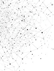 Poster - Abstract background for B2B presentation with interconnected dots and lines symbolizing business connections and networking.