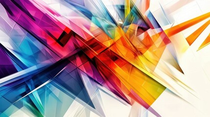 Poster - Colorful abstract geometric shapes arranged in a dynamic pattern, with vibrant hues creating an energetic, modern background