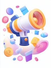 Poster - b2b marketing. business collaboration, smm, internet notification. online promotional campaign flat 