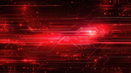 Red digital circuit board technology background;  website design, data stream
