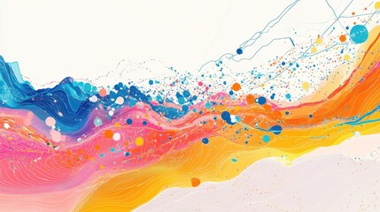 Poster - Visualizing financial growth patterns, this abstract graphic features vibrant colors and dynamic lines representing data trends and analytics