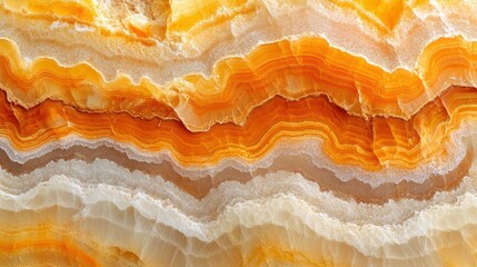 Poster - Close-up view of layered orange and white agate. Natural stone texture used as background