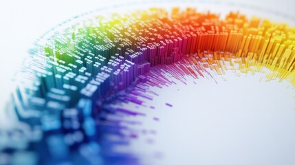 Poster - A colorful data visualization featuring a circular chart with dynamic segments.