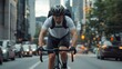 © Mrammon - A cyclist wearing a helmet and reflective gear riding on a designated bike lane