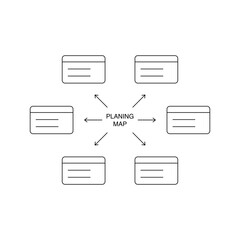 Wall Mural - planning map outline element