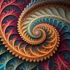 Poster - Mesmerizing Abstract Fractal Background with Intricate Patterns and Vibrant Colors