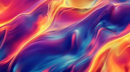 Poster - Abstract digital data visualization with vibrant colors and dynamic lines, representing growth and fluctuations in data analysis.