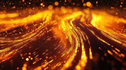 Poster - Abstract glowing data stream visualization on digital screen.