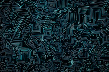 abstract close-up of a glowing blue digital circuit board, showcasing intricate connections and tech