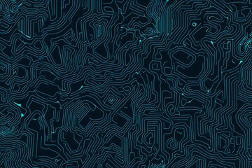abstract close-up of a glowing blue digital circuit board, showcasing intricate connections and tech
