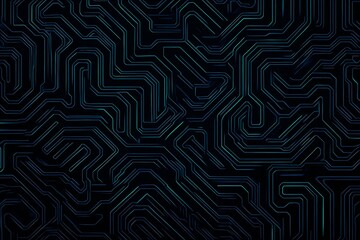 abstract close-up of a glowing blue digital circuit board, showcasing intricate connections and tech