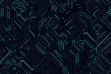 abstract close-up of a glowing blue digital circuit board, showcasing intricate connections and tech