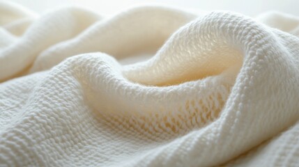 Poster - Soft white textile showcasing eco-friendly fabric design for sustainable fashion in modern home decor