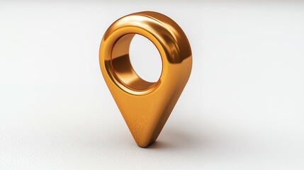 Aufkleber - map pin location marker shiny golden design with modern style